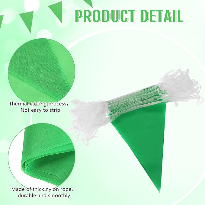 Tatuo 200 Feet Solid Pennant Banners Flags String Triangle Hanging DIY Bunting - Image 4