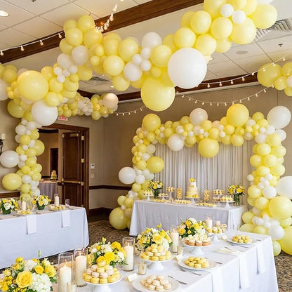 RUBFAC 135pcs Pastel Yellow Balloons, Latex Light Yellow Balloon Different - Image 6