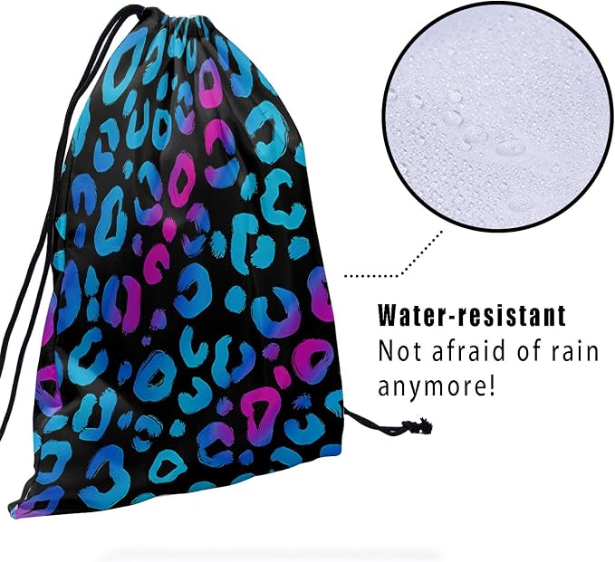 Giwawa Leopard Print Drawstring Grip Bag - Image 4