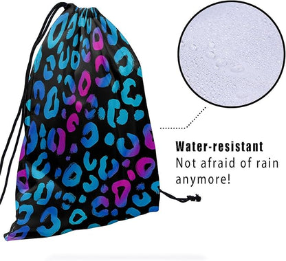 Giwawa Leopard Print Drawstring Grip Bag - Image 4
