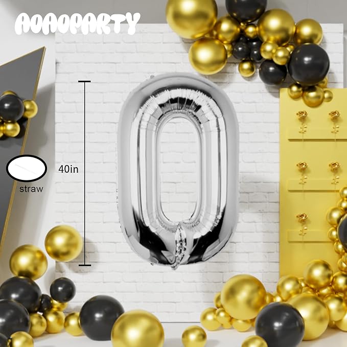Letter Balloons Silver 40 Inch O Large Big Foil Mylar Balloon | - Image 6