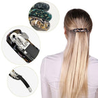 Large Hair Barrettes for Women Fine Thick Hair, French Barrette Hair Clips Ponytail Clamps Clasp Stylish Hair Accessories- 3Pcs (Black, Brown, Green)