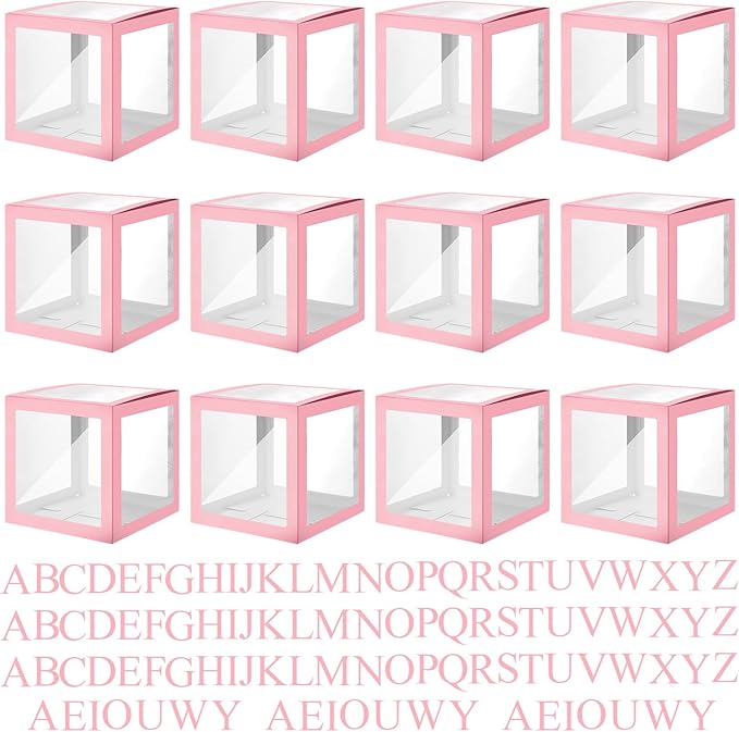 Thyle 12 Pcs Transparent Balloon Boxes Clear Balloon Boxes by Thyle