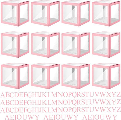 Thyle 12 Pcs Transparent Balloon Boxes Clear Balloon Boxes by Thyle