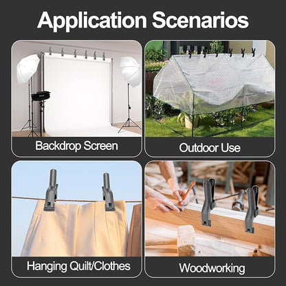 EMART 6 Pack Heavy Duty Spring Clamps, 6 inch Plastic Photo Booth Backdrop - Image 7