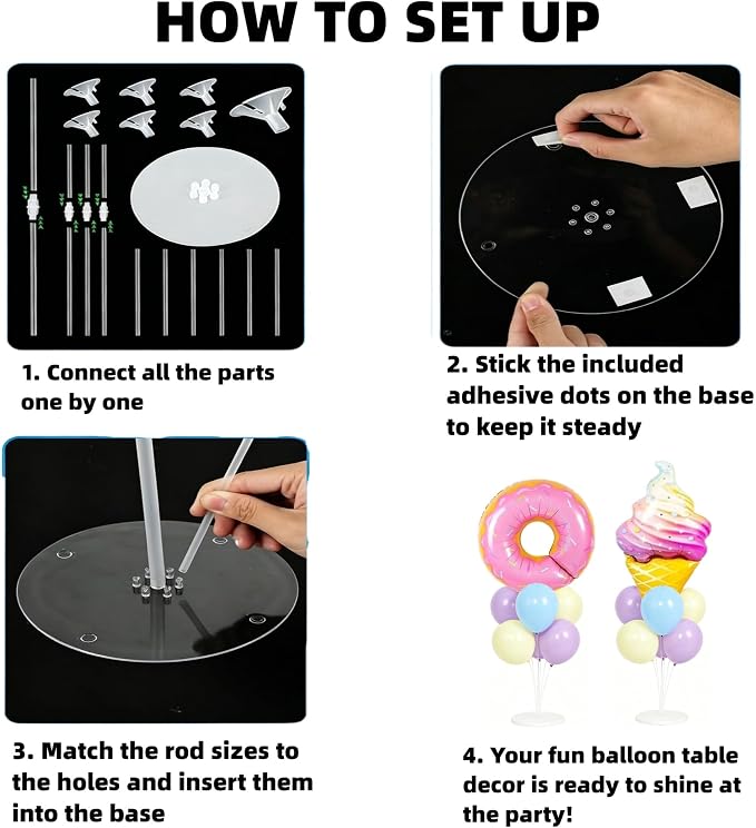 Donut Table Centerpiece Balloons Stand Kit- 2 Sets Balloon Centerpieces - Image 7