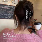 Personalized Colorful Name Hair Claw Clips for Women,Custom Hair Clips with Diamond,Cute Hair Accessories 4",Handmade Rhinestones Hair Clamp Gifts for Mom,Bride,Wife,Bridesmaid,Couples（Black）
