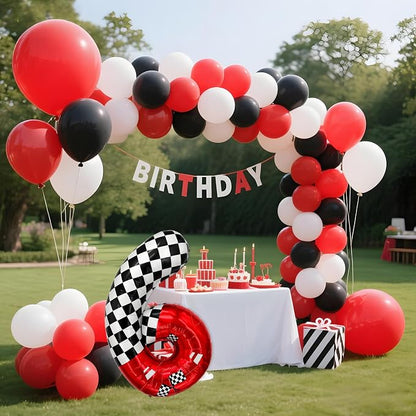 1 pack racing theme 40-inch digital foil balloon, featuring black and white - Image 4