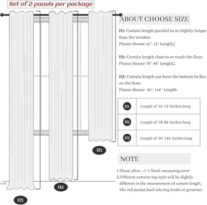 Pitalk Off White Linen Curtains 92 Inch Length 2 Panels - Image 9