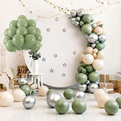 50pcs Sage Green Balloons, Helium Quality 12inch Neutral Olive Green Party - Image 4