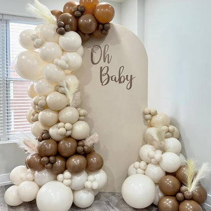 Awenztech 110pcs Brown Balloon Arch Garland Kit 18 12 10 5 inch | Neutral Baby - Image 6