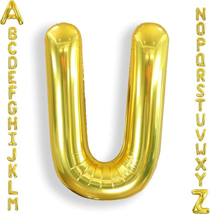 AULE 40 Inch Gold U Balloon Letter Foil A-Z Birthday Big Alphabet | Birthday by AULE