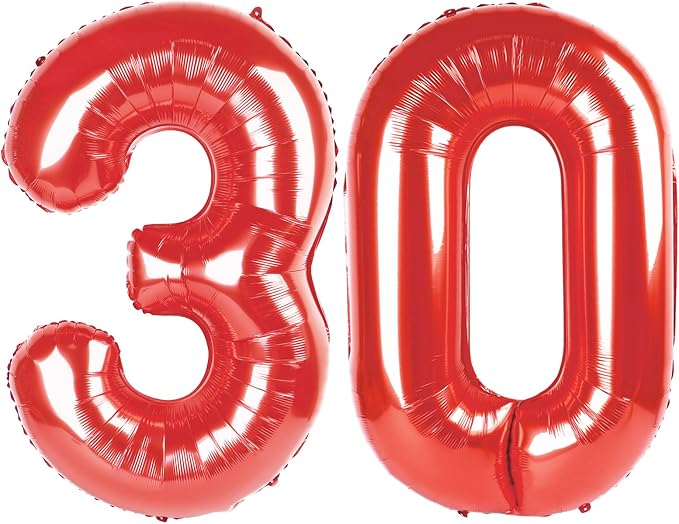30 Balloon Number 40 Inch Red Balloons by Mluchee