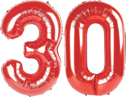 30 Balloon Number 40 Inch Red Balloons by Mluchee
