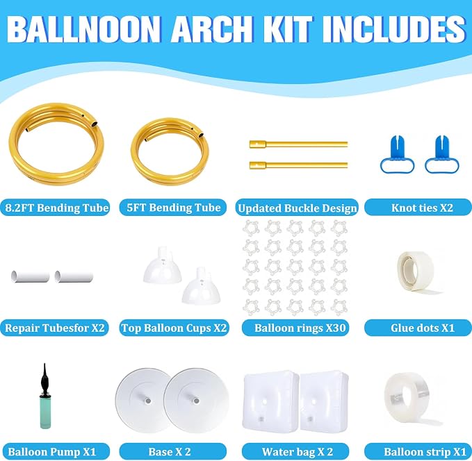 Balloon Arch Stand for Wedding Arch Frame Decoration 9.2FT & 6FT | Glod - Image 5