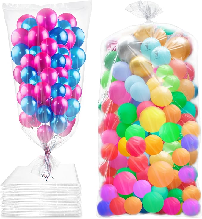 10 Pcs 98.4 x 59 Inches Clear Large Balloon Bags by Toosci