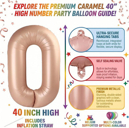 40 Inch Caramel Foil Number 10 Balloon - Image 2