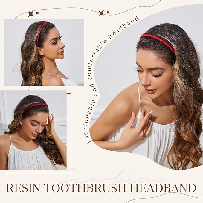 STHUAHE4PC Multicolor Protection Resin Teeth Comb Hair Hoop Hairband Headband Hair Accessories by Beauty hair (Multi-colored-No.25)