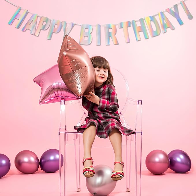 Holographic Happy Birthday Banner - Image 2
