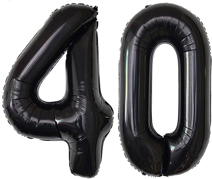 Black 40 Number Balloons Giant Jumbo Number 40 Foil Mylar Balloons by COLORFULELVES
