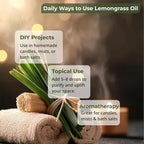 Lemongrass Essential Oil – Pure and Natural with a Bright, Citrus-Fresh Aroma for Diffusers, Aromatherapy, Hair and Skin Care, Soap and Candle Making – with Dropper, 4 oz