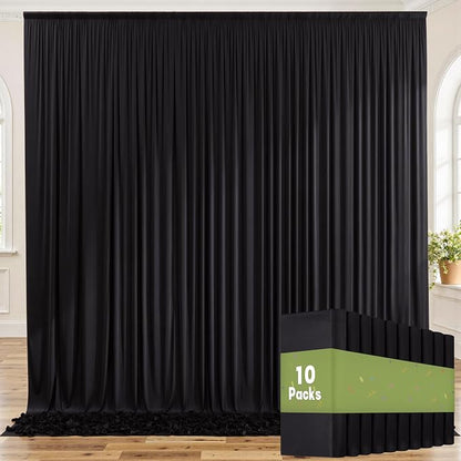 50ft x 8ft Wrinkle Free Black Backdrop Curtains by ENJOYYOURPARTY
