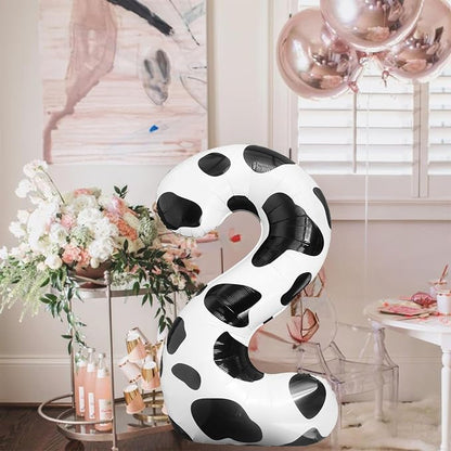 Cow Print Balloons 40 Inch Cow Print Number 2 Balloon Big Number 2 Balloon Moo - Image 8