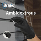Disposable Nitrile Gloves, Textured Grip, 4mil, Lightweight, Slip-Resistant, Black