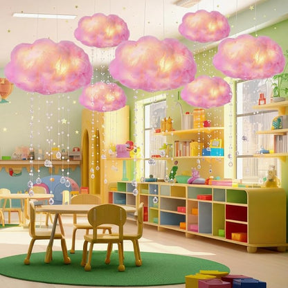 Marsui Artificial Cloud Props LED Hanging Pink Light String Fake Imitation 3D - Image 5
