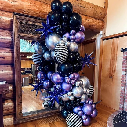 Isndare Purple Black Balloons, 12 Inch Dark Purple Light Balloons - Image 8