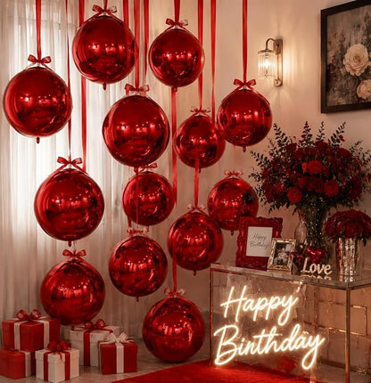 Red Round Foil Balloons - Image 5