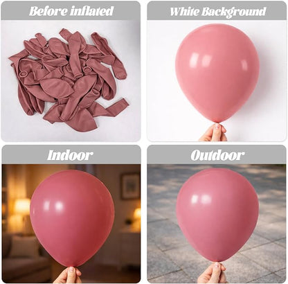 Voircoloria 90pcs Retro Pink Balloons Garland Arch Kit, 18 12 10 5 Inch | - Image 3