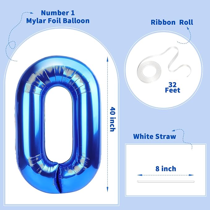 Number Balloons Navy Blue Balloons - Image 2