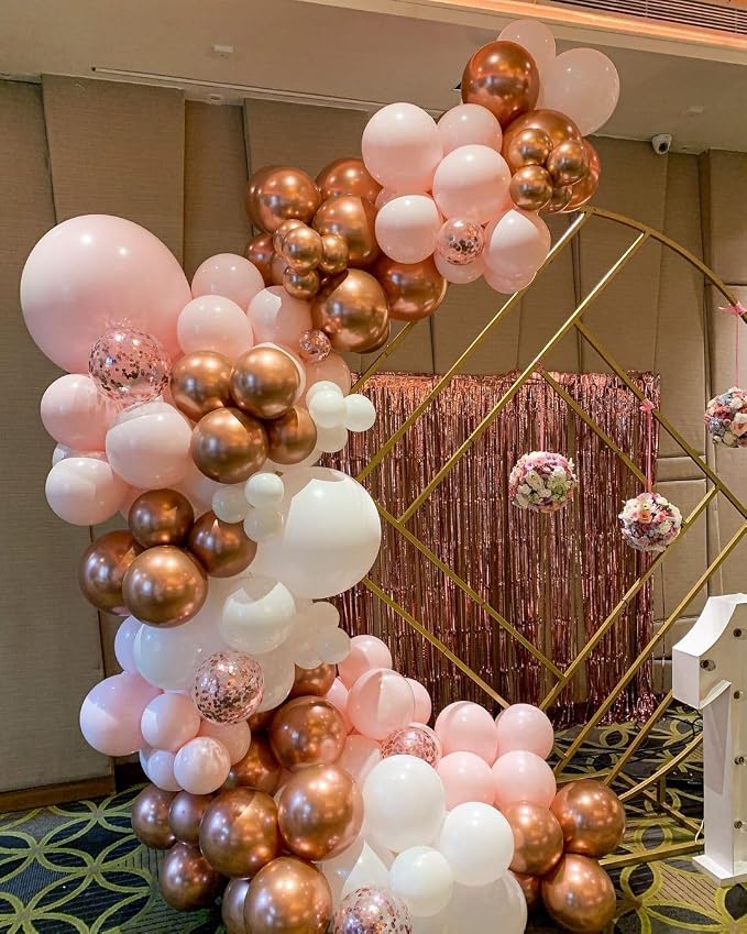 Rose Gold and White Balloons Garland Arch Kit - Image 5