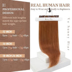 Ve Sunny Clip in Hair Extensions Real Human Hair Ginger Copper Clip in Extensions for Women Natural Human Hair Extensions Straight 7pcs 16 inch 120g