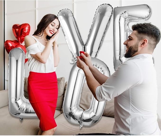 Single Aluminum Hanging Foil Film Silver Letter Balloons P 40 Inch | - Image 7