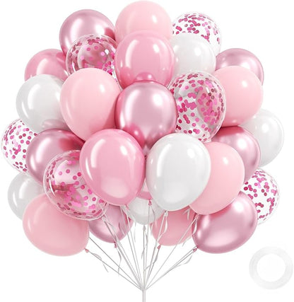 Light Pink and White Balloons by Vicduotex