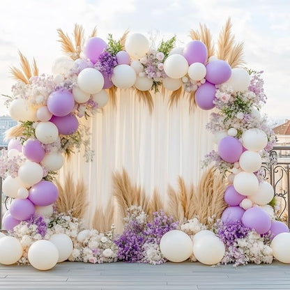 RUBFAC Pastel Purple Different Sizes Light Pruple Balloon Arch Kit 129pcs | - Image 6