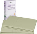 California Design Den Standard/Queen Size Pillow Cases Set of 2-1000 Thread Count Sateen, Soft & Thick 100% Cotton Pillow Cases Standard Size, Durable - Sage Green