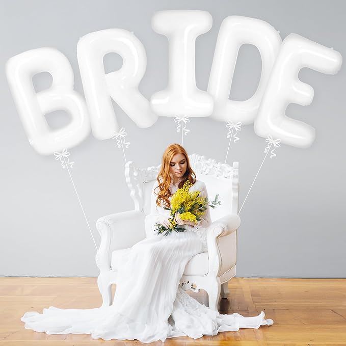 KatchOn Bride Balloons White 40 Inch, Bachelorette Party Decorations | White - Image 5