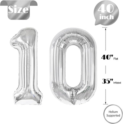 Silver Number 10 Balloon 40 Inch - Image 5