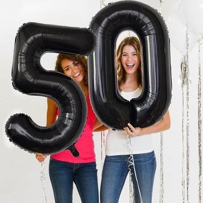 Number Balloons Black Party Balloon - Image 7