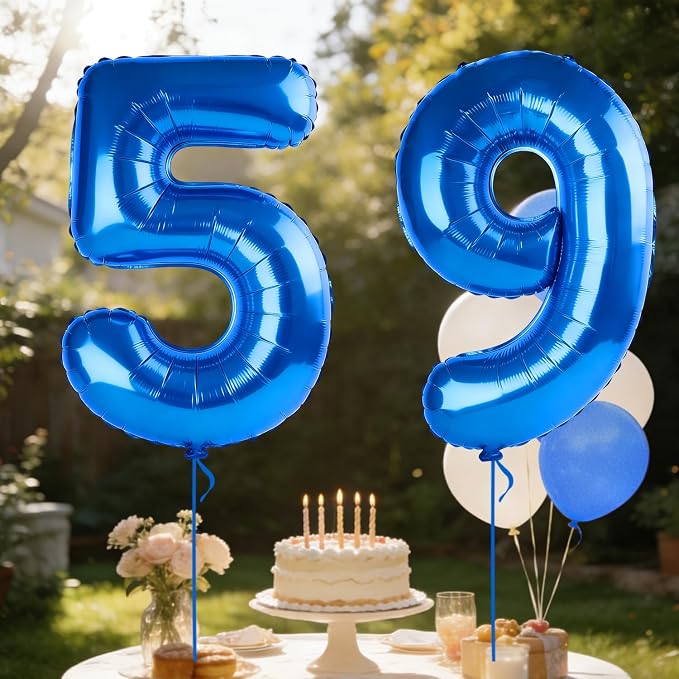 40 Inch Number 59 Balloons for 59th Birthday Party Decorations, 0-100 Dark Blue - Image 3