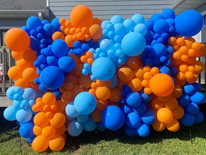 Orange and Blue Balloons, 12 Inch Orange White Blue Balloon Pastel Orange Royal - Image 6
