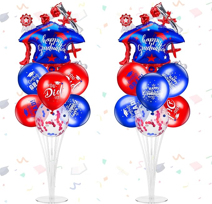 Jenaai Red and Blue 27 Pcs 2026 Graduation Balloon Centerpiece by Jenaai