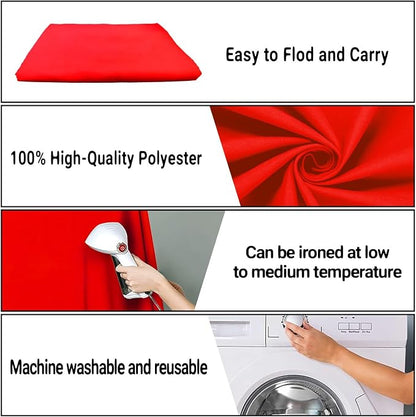 Red Photography Backdrop for Photoshoot, Fabric 10x10ft | Polyester Studio - Image 7