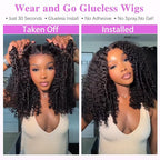 7x6 Burmese Curly Glueless Wigs Human Hair Pre Plucked Pre Cut 250% Density Drawstring Wig for Black Women 7x6 HD Lace Front Wigs Human Hair Glueless Wear and Go Nautural Color 28 Inch