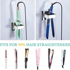 Straighteners Holder Wall Mounted Curling Iron Holder Metal Hair Dryer Holder for Curling Wands Accessories Adhesive Hair Tool Organizer Flat Iron Holder for Bathroom Barber Shops Vanity (Sliver)