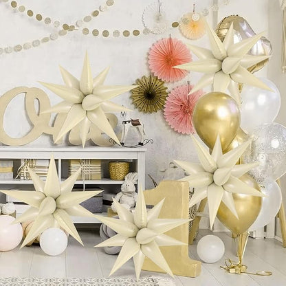 60 Pcs Star Balloons Explosion 12 Point Foil Cone Balloons Magic Balloon Large - Image 2