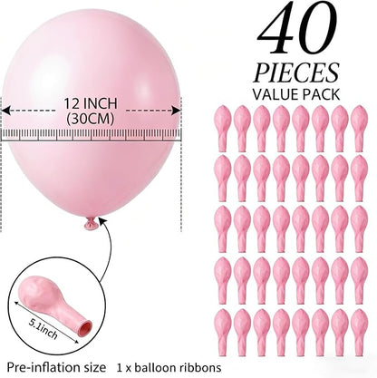 40pcs Light Pink Balloons 12 Inch, Matte Pastel Baby Pink Balloons | Latex - Image 4